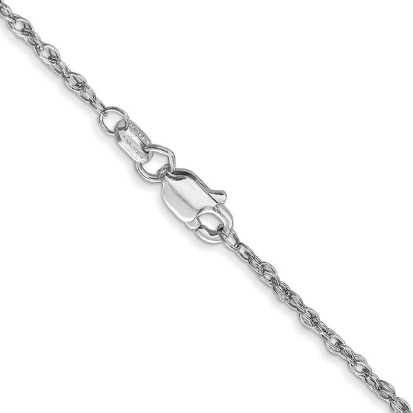 1.3mm, 14K White Gold, Solid Baby Rope Chain Necklace For Discount