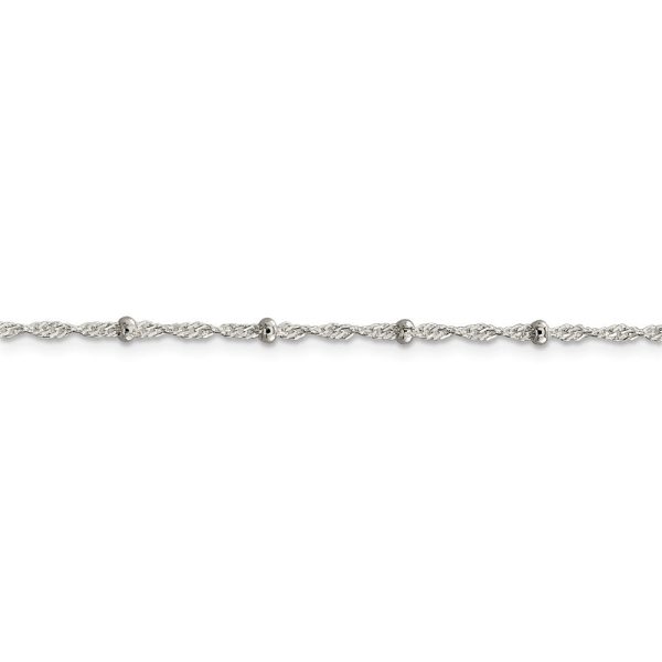 Sterling Silver 2.5mm Beaded Loose Rope Chain Anklet Online Hot Sale