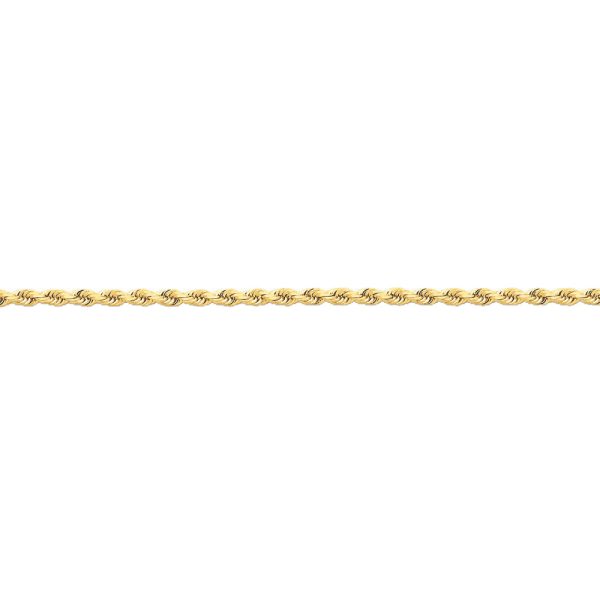 14k Yellow Gold 2.25mm Diamond Cut Solid Rope Chain Anklet Online Sale