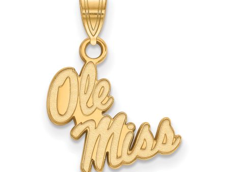 14k Yellow Gold U. of Mississippi Small  Ole Miss  Pendant For Cheap