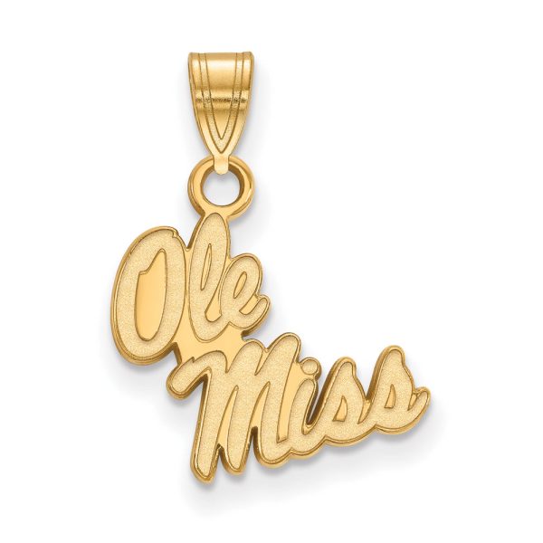 14k Yellow Gold U. of Mississippi Small  Ole Miss  Pendant For Cheap