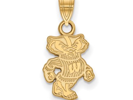 10k Yellow Gold U. of Wisconsin Small Badgers Pendant on Sale