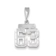 14k White Gold, Varsity Collection, Small D C Pendant, Number 63 For Discount