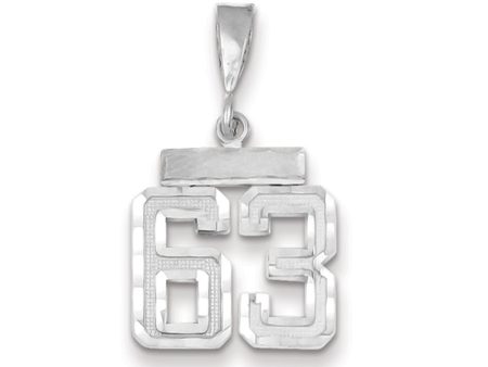 14k White Gold, Varsity Collection, Small D C Pendant, Number 63 For Discount