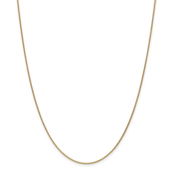 1.15mm 18k Yellow Gold Diamond Cut Cable Chain Necklace Hot on Sale