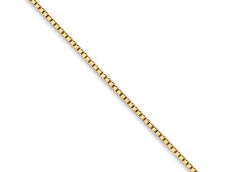 1.25mm, 14k Yellow Gold, Solid Box Chain Necklace on Sale