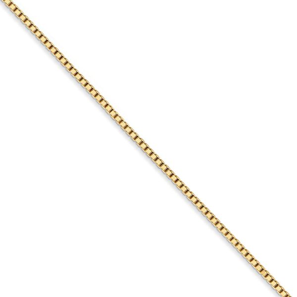 1.25mm, 14k Yellow Gold, Solid Box Chain Necklace on Sale