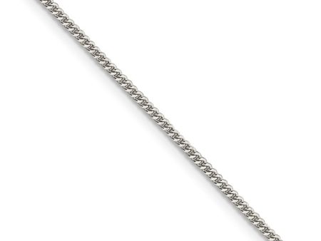 1.5mm Sterling Silver Solid Curb Chain Necklace For Sale