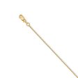 1mm 14k Yellow Gold Solid Diamond Cut Cable Chain Necklace Fashion