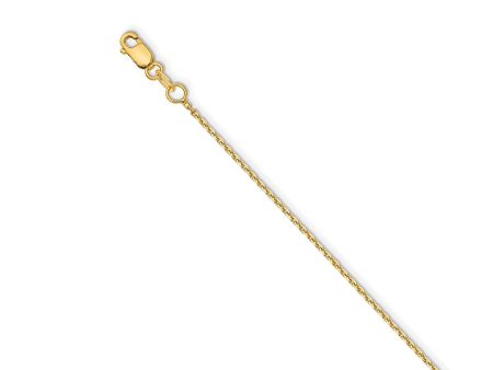 1mm 14k Yellow Gold Solid Diamond Cut Cable Chain Necklace Fashion