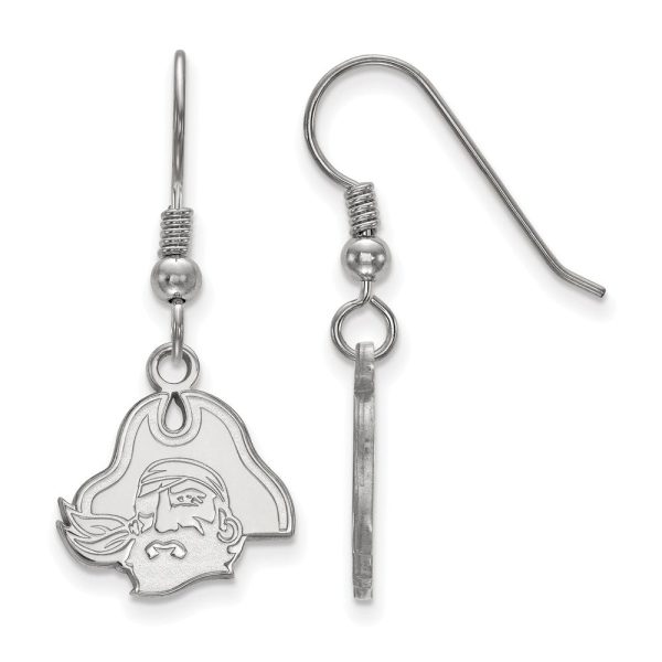 Sterling Silver East Carolina University Small Pirate Dangle Earrings Discount