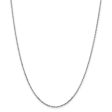 1.8mm, 14k White Gold Diamond Cut Solid Cable Chain Necklace Cheap