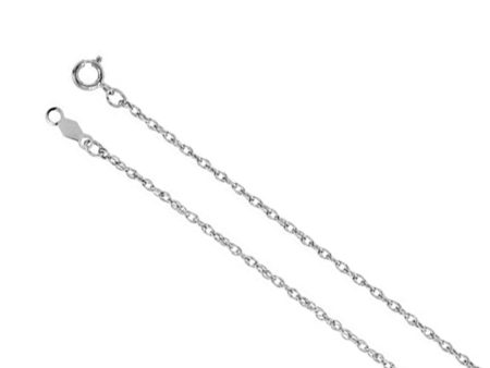 1.25mm, 14k White Gold Solid Loose Rope Chain Necklace For Discount