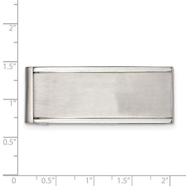 Men s Stainless Steel Grooved Edge Money Clip Discount