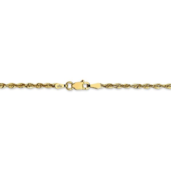 2.25mm, 10k Yellow Gold Lightweight D C Rope Chain Necklace Online now