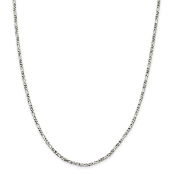 2.5mm Sterling Silver Solid Figaro Chain Necklace For Discount