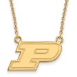 14k Yellow Gold Purdue Small Initial P Pendant Necklace For Cheap