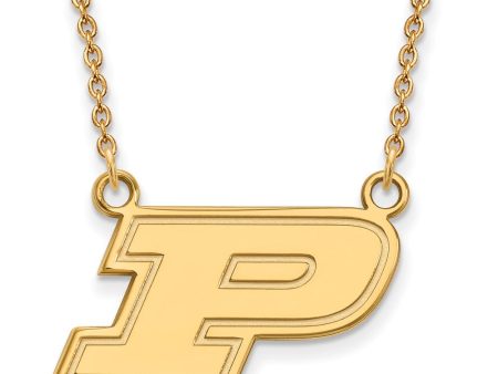 14k Yellow Gold Purdue Small Initial P Pendant Necklace For Cheap