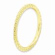 1.5mm Stackable 14K Yellow Gold Plated Silver Crisscross Band For Sale