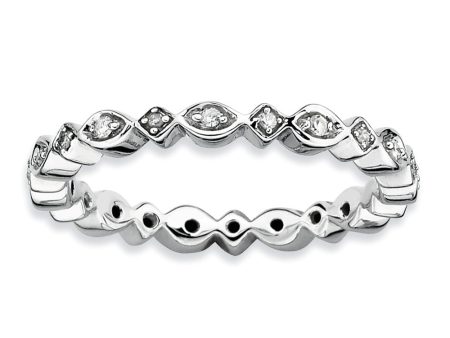 2.5mm Sterling Silver Stackable 1 10 Ctw HI I3 Diamond Band Online Hot Sale