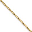 2.45mm 14k Yellow Gold Hollow Round Box Chain Necklace Fashion