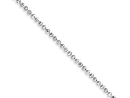 1.2mm, 14k White Gold, Diamond Cut Hollow Bead Chain Necklace For Discount