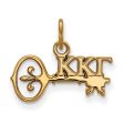 14K Gold Plated Silver Kappa Kappa Gamma XS (Tiny) Greek Letters Charm Cheap