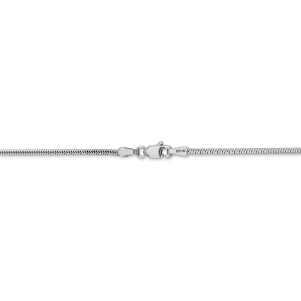 1.6mm, 14k White Gold, Round Solid Snake Chain Necklace on Sale