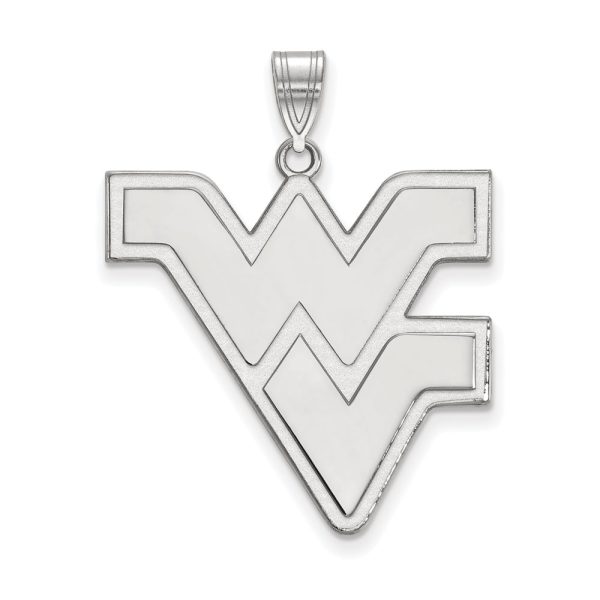 14k White Gold West Virginia U. XL Logo Pendant Sale