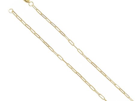 14k Yellow Gold 2mm Elongated Flat Cable Chain Necklace Supply