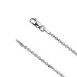 1.75mm 14k White Gold Solid Cable Chain Lobster Clasp Necklace on Sale