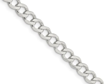 5.25mm Sterling Silver Hollow Flat Open Curb Chain Necklace For Discount