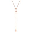 14k Yellow, White or Rose Gold Rhombus Y-Drop Necklace, 16-18 Inch Sale