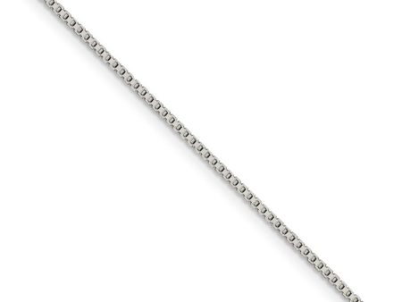 1.25mm Sterling Silver, Box Chain Necklace For Sale