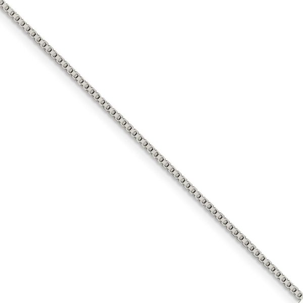 1.25mm Sterling Silver, Box Chain Necklace For Sale