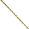 2.25mm, 10k Yellow Gold Lightweight D C Rope Chain Necklace Online now