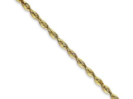 2.25mm, 10k Yellow Gold Lightweight D C Rope Chain Necklace Online now