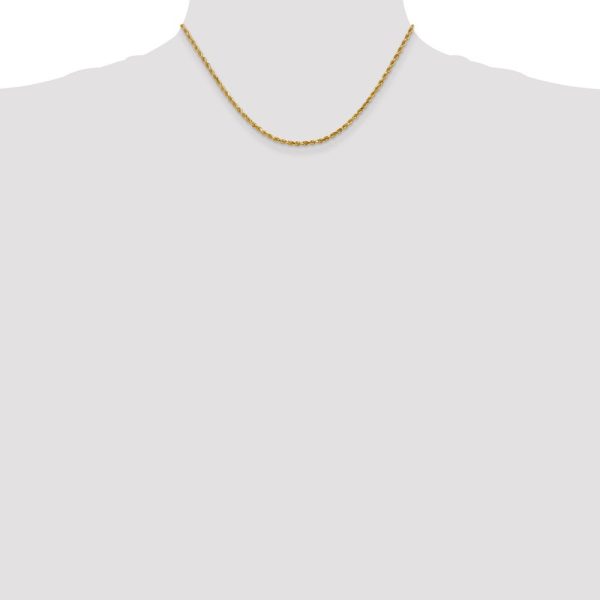 2.25mm 10k Yellow Gold Diamond Cut Solid Rope Chain Necklace Online