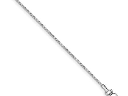 0.9mm, 14k White Gold, Box Chain Bracelet, 7 Inch For Cheap