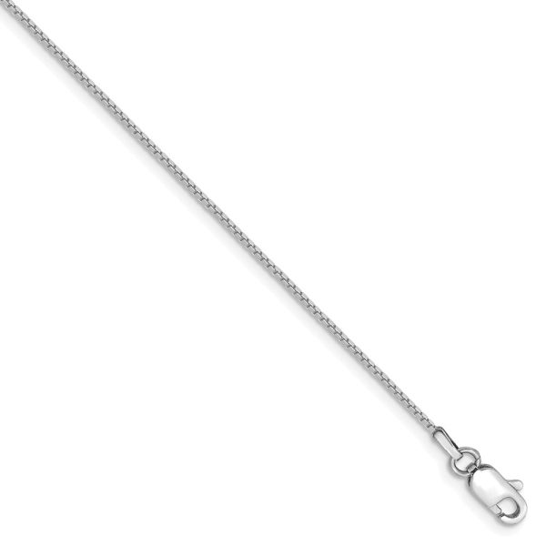 0.9mm, 14k White Gold, Box Chain Bracelet, 7 Inch For Cheap