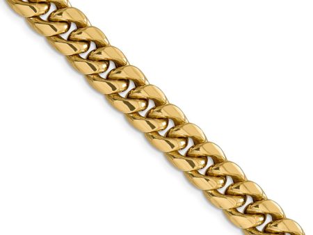 Men s 9.3mm 14k Yellow Gold Hollow Miami Cuban (Curb) Chain Necklace on Sale