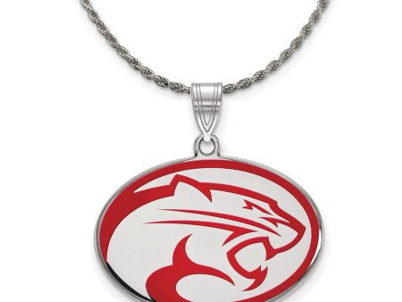 Sterling Silver U. of Houston Large Enamel Pendant Necklace on Sale