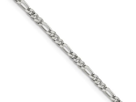 2.5mm Sterling Silver Solid Figaro Chain Necklace For Discount