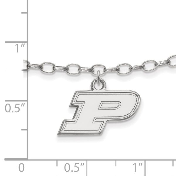 Sterling Silver Purdue P Dangle Anklet, 9 Inch Online now