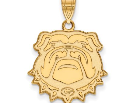 14k Gold Plated Silver U. of Georgia Large Bulldog Pendant Cheap