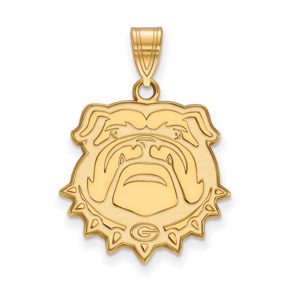 14k Gold Plated Silver U. of Georgia Large Bulldog Pendant Cheap