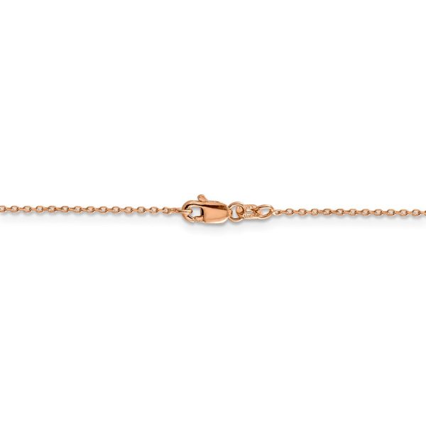 1mm, 14k Rose Gold, Solid Cable Chain Necklace For Cheap