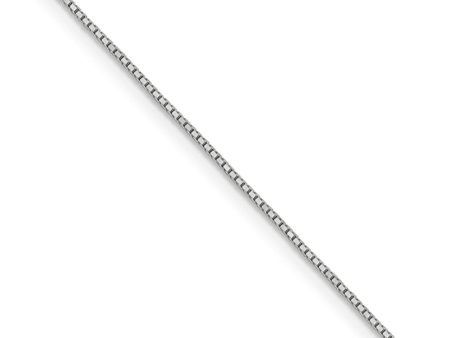 0.9mm 14k White Gold Classic Box Chain Necklace For Cheap