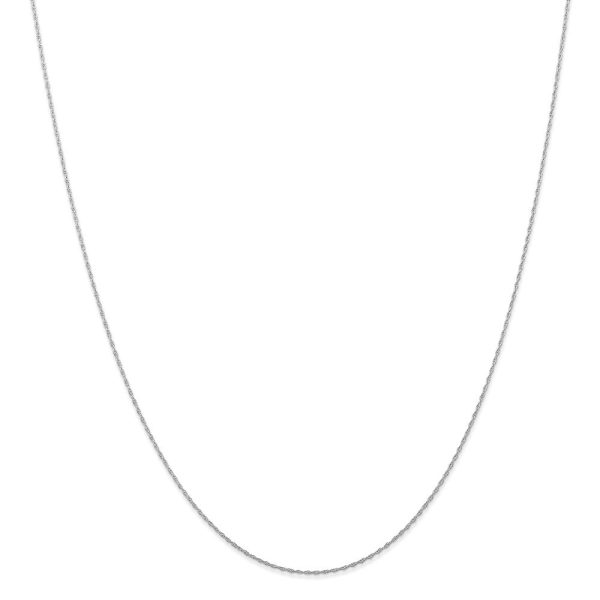 0.5mm, 10k White Gold, Cable Rope Chain Necklace Online Sale