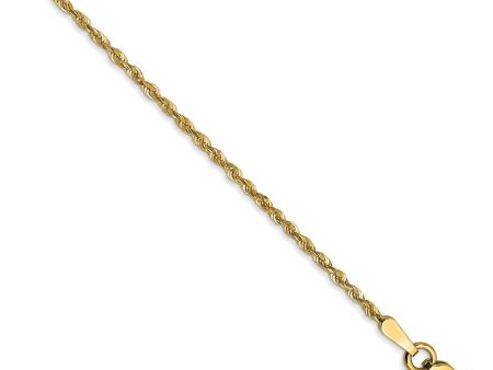 1.5mm, 14k Yellow Gold Light Diamond Cut Rope Chain Anklet Online